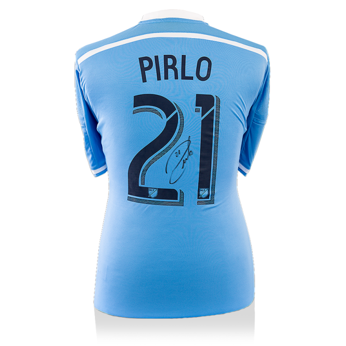 Andrea Pirlo Back Signed New York City FC Home Shirt (Professionally Framed)