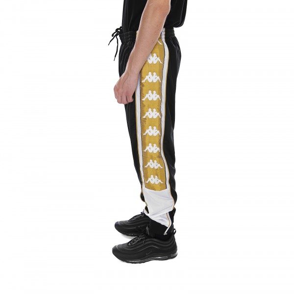 kappa pants black and gold